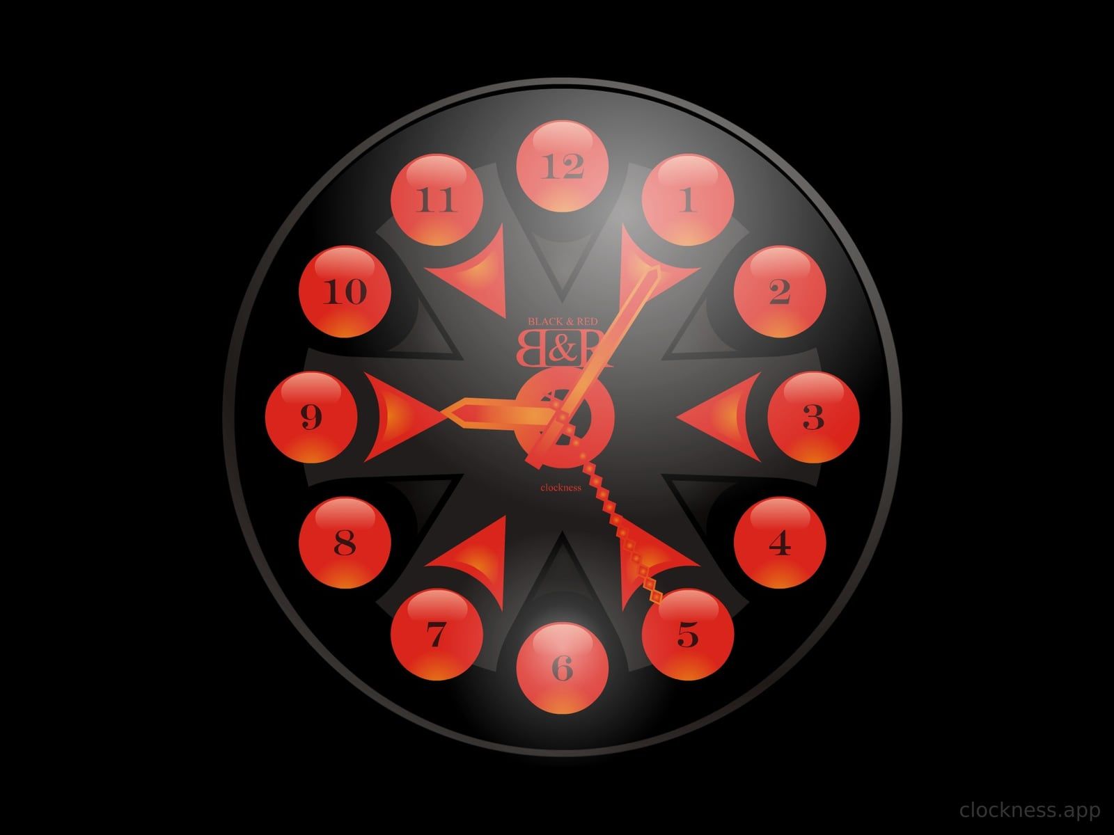 The Black and Red clock face